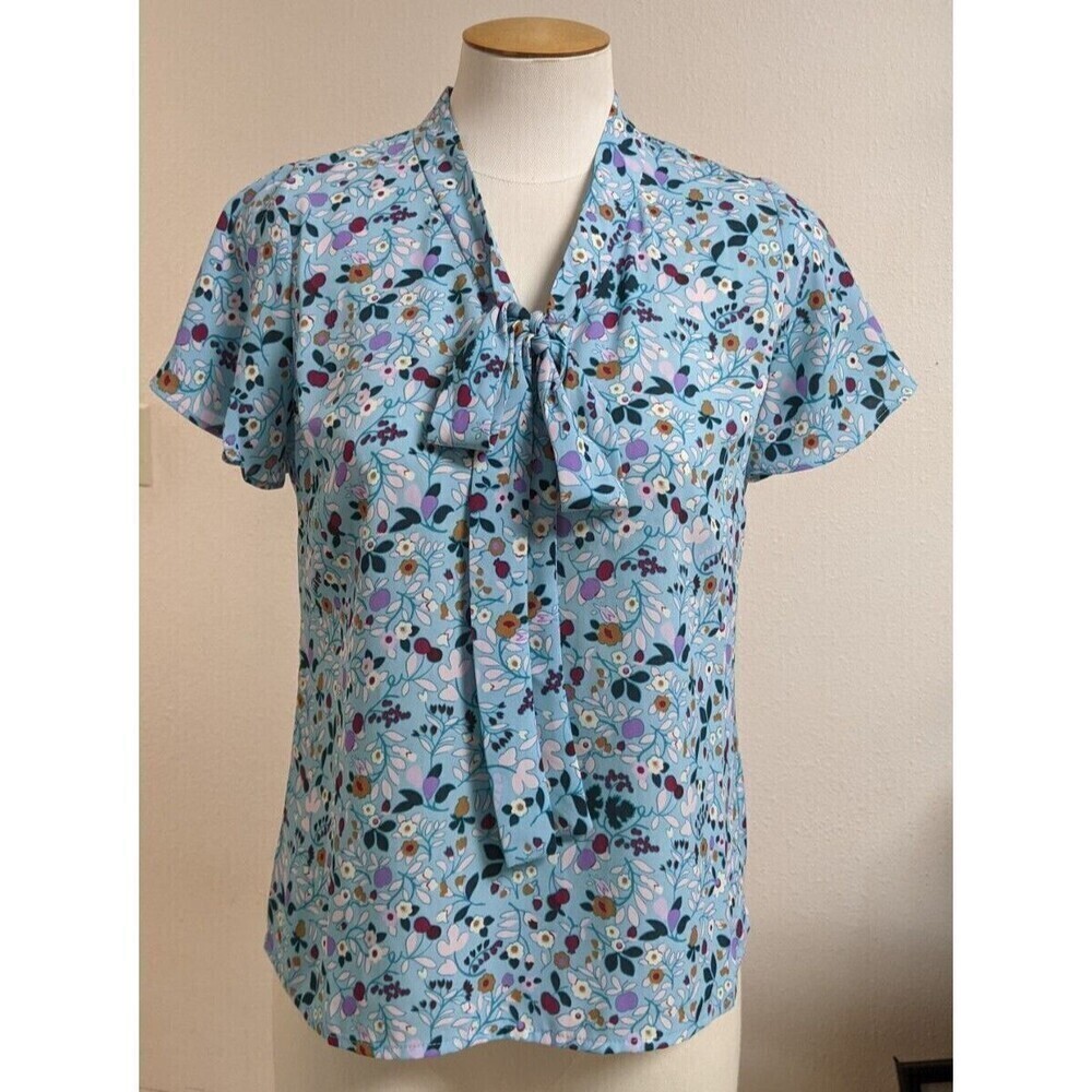 NWOT~ TALBOTS Petite "Flutter Sleeve Tie Top" Floral Print  SZ P    NEW!